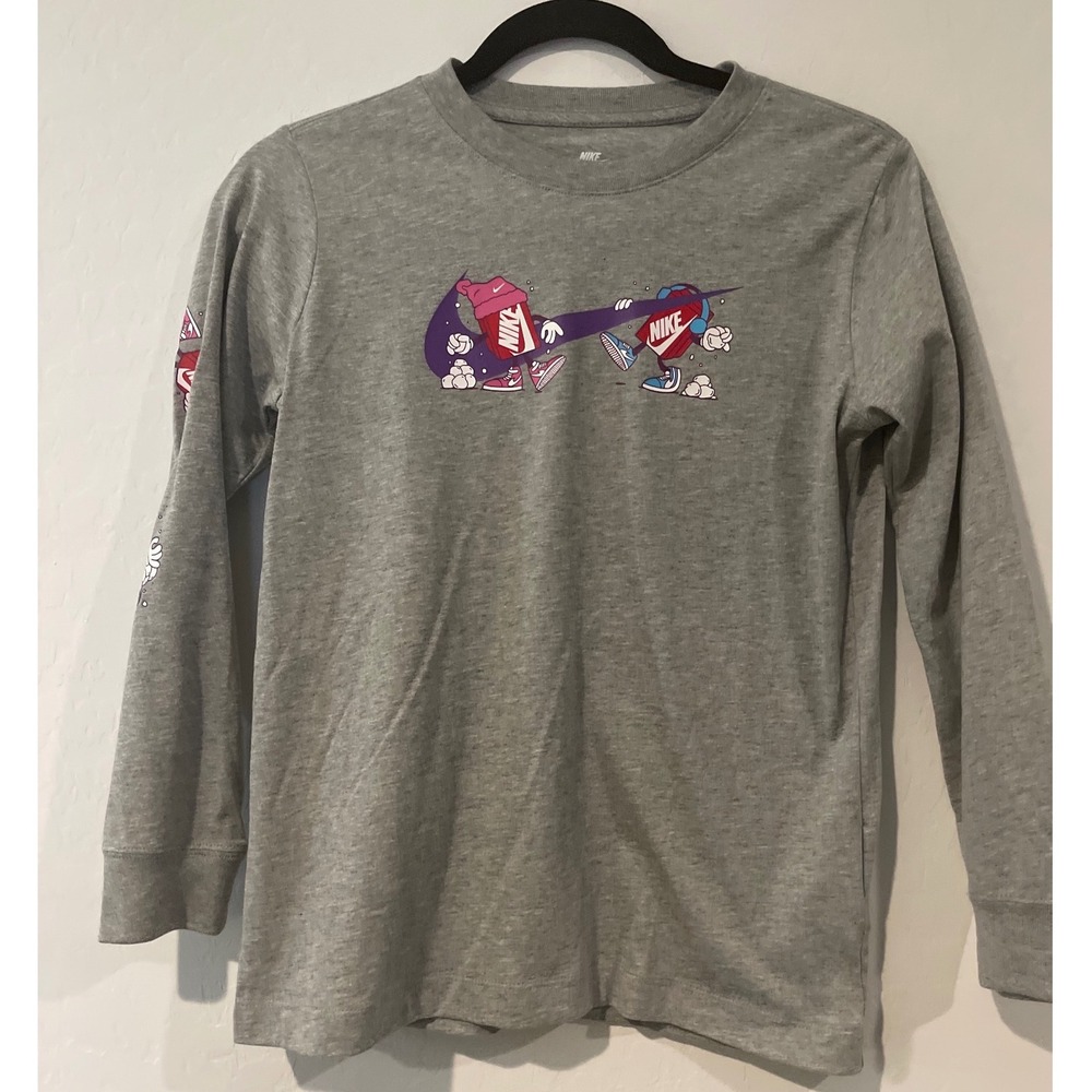 Nike Girls T- Shirt Large Youth Long Sleeve Tee Graphic‎ Crew Neck Snowball NWT